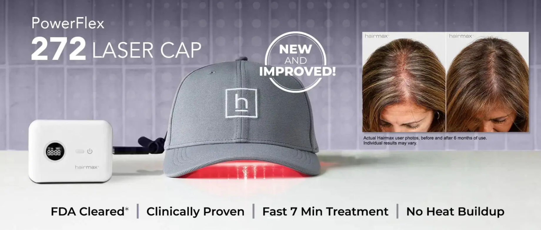 Hairmax LaserBand and laser cap devices for hair regrowth treatment